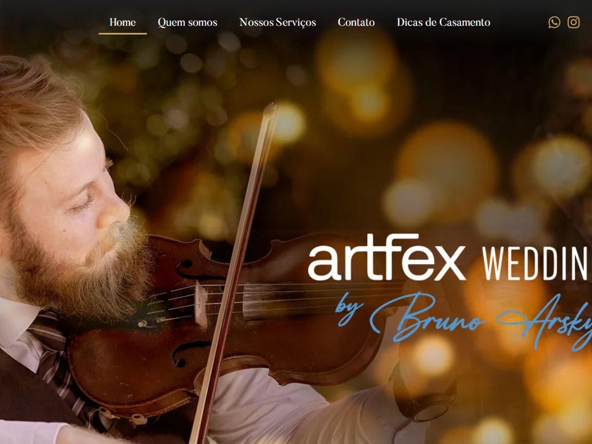 Prévia do site Artfex Weddings, casamentos e cerimônias